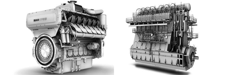 Основные подвижные детали судового двигателя