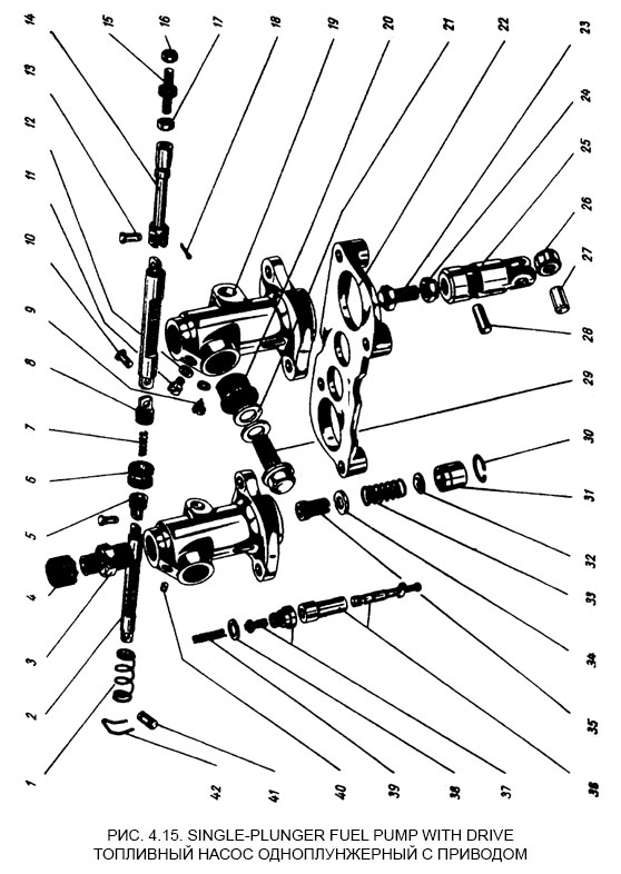 Топливный насос одноплунжерный с приводом - Single-plunger fuel pump with drive