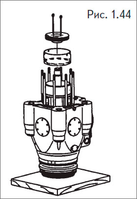 Заполнить сальниковую камеру и нижнюю часть воздушного цилиндра чистым маслом.