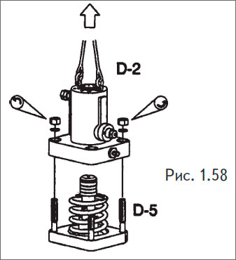 Установить рымы в отверстия для подъема корпуса гидропривода и застопорить на талях.