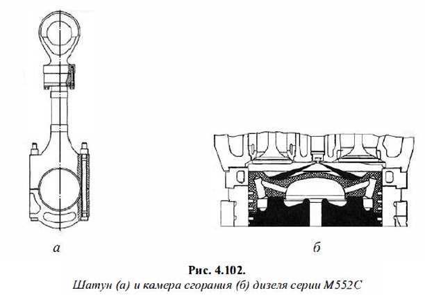 Шатун  и камера сгорания дизеля серии М552С