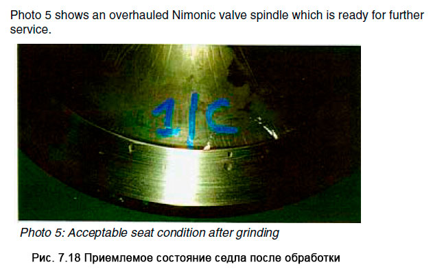 Приемлемое состояние седла после обработки