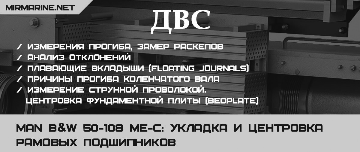 MAN B&W 50-108 ME-C: Укладка и центровка рамовых подшипников