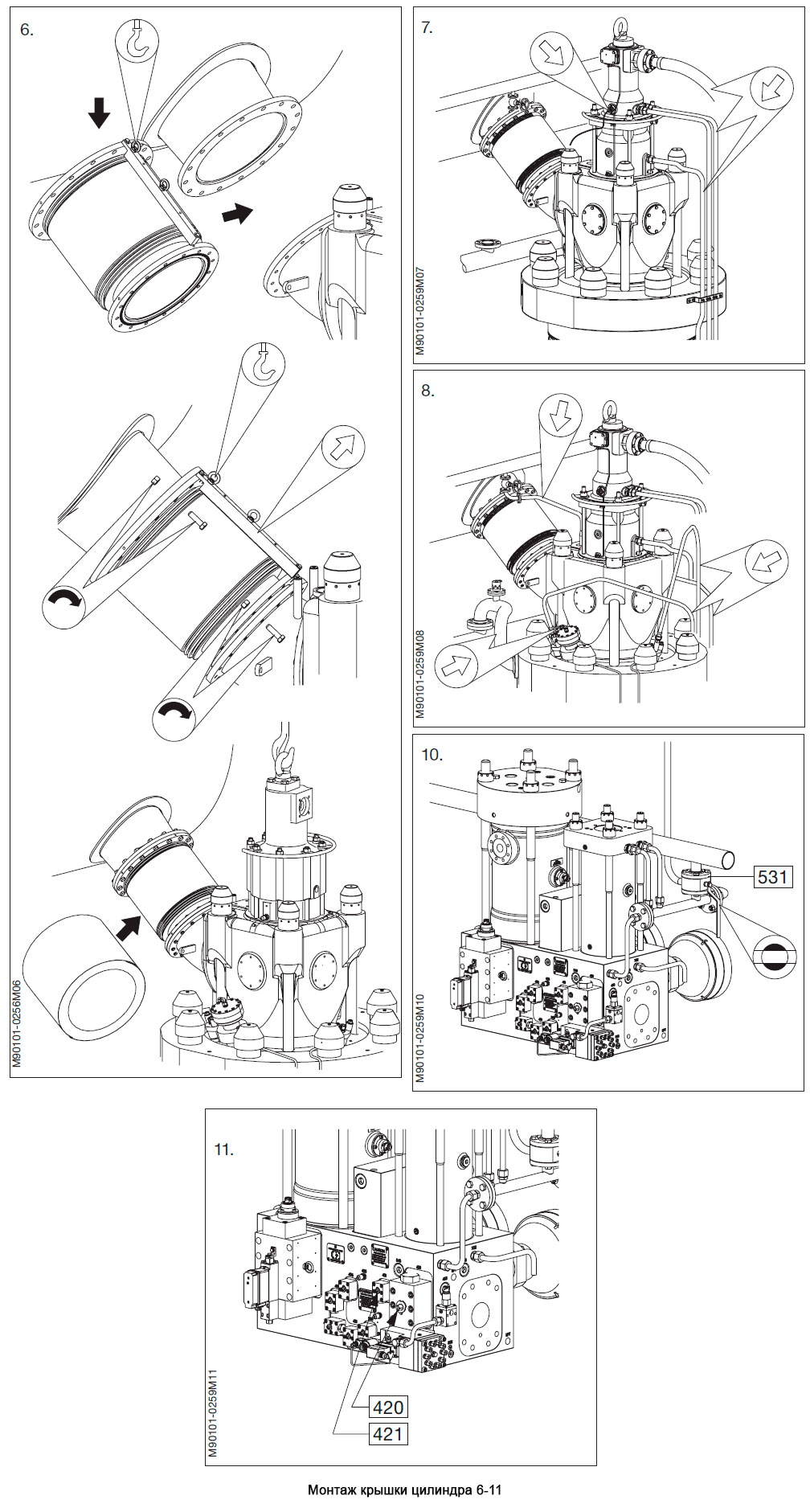 Монтаж крышки цилиндра - Cylinder Cover Mounting