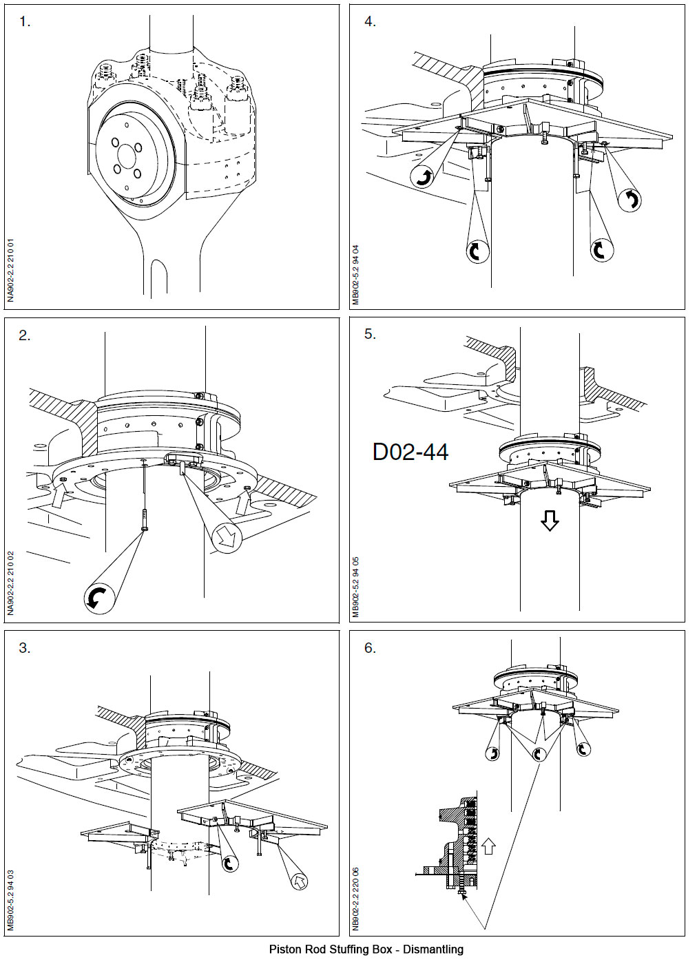 Piston Rod Stuffing Box - Dismantling