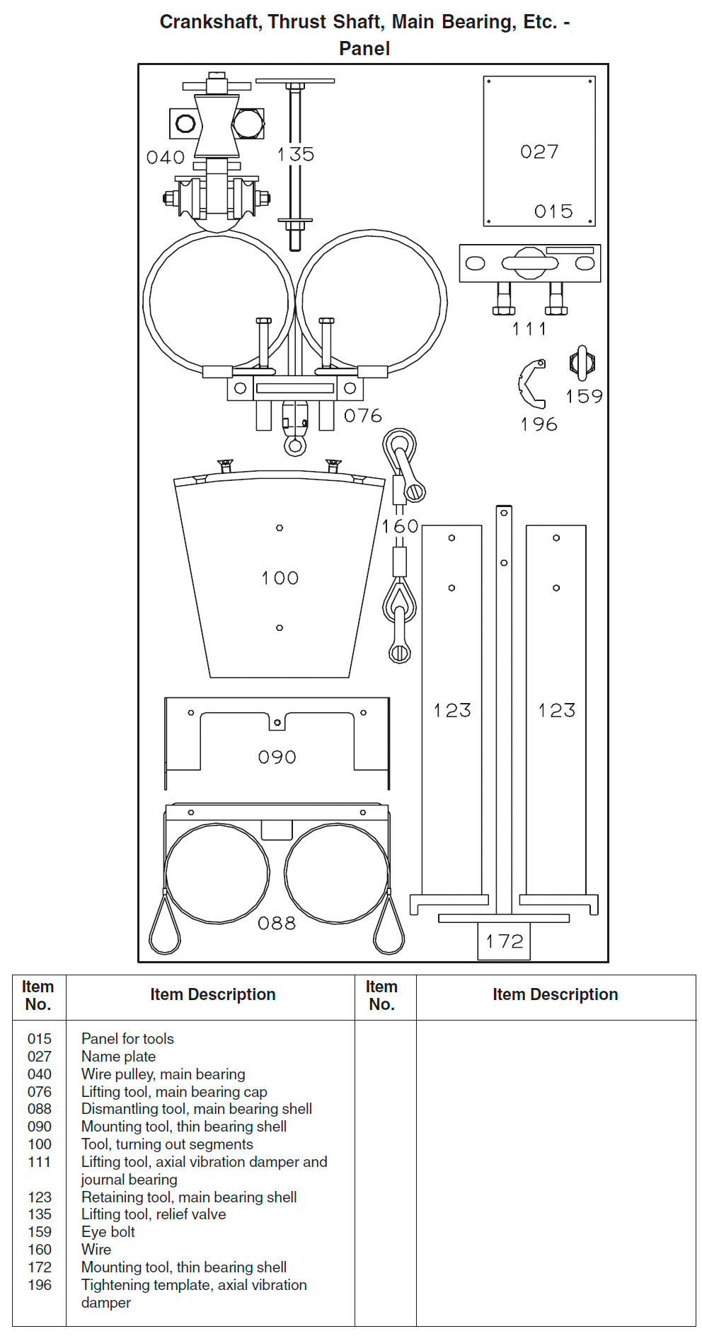 Crankshaft, Thrust Shaft, Main Bearing, Etc. - Panel