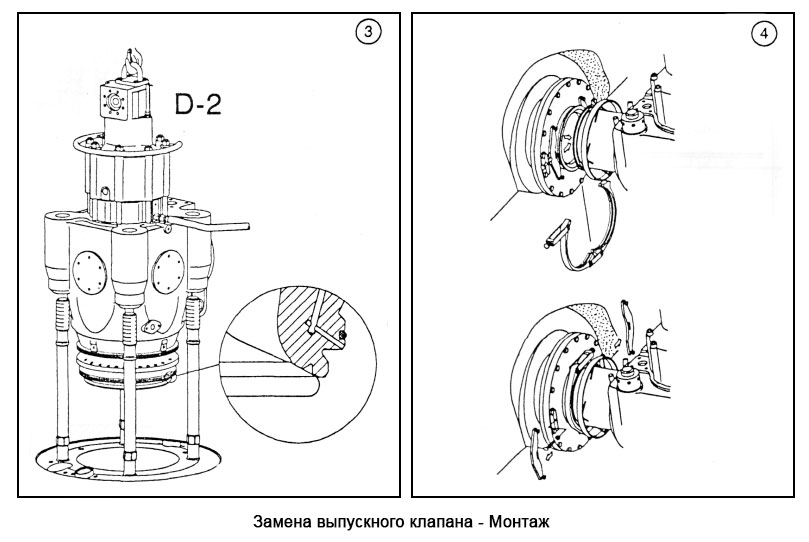 Замена выпускного клапана - Монтаж