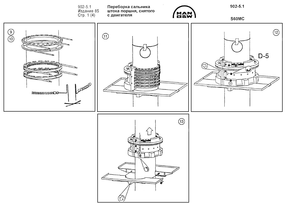 Переборка сальника штока поршня, снятого с двигателя