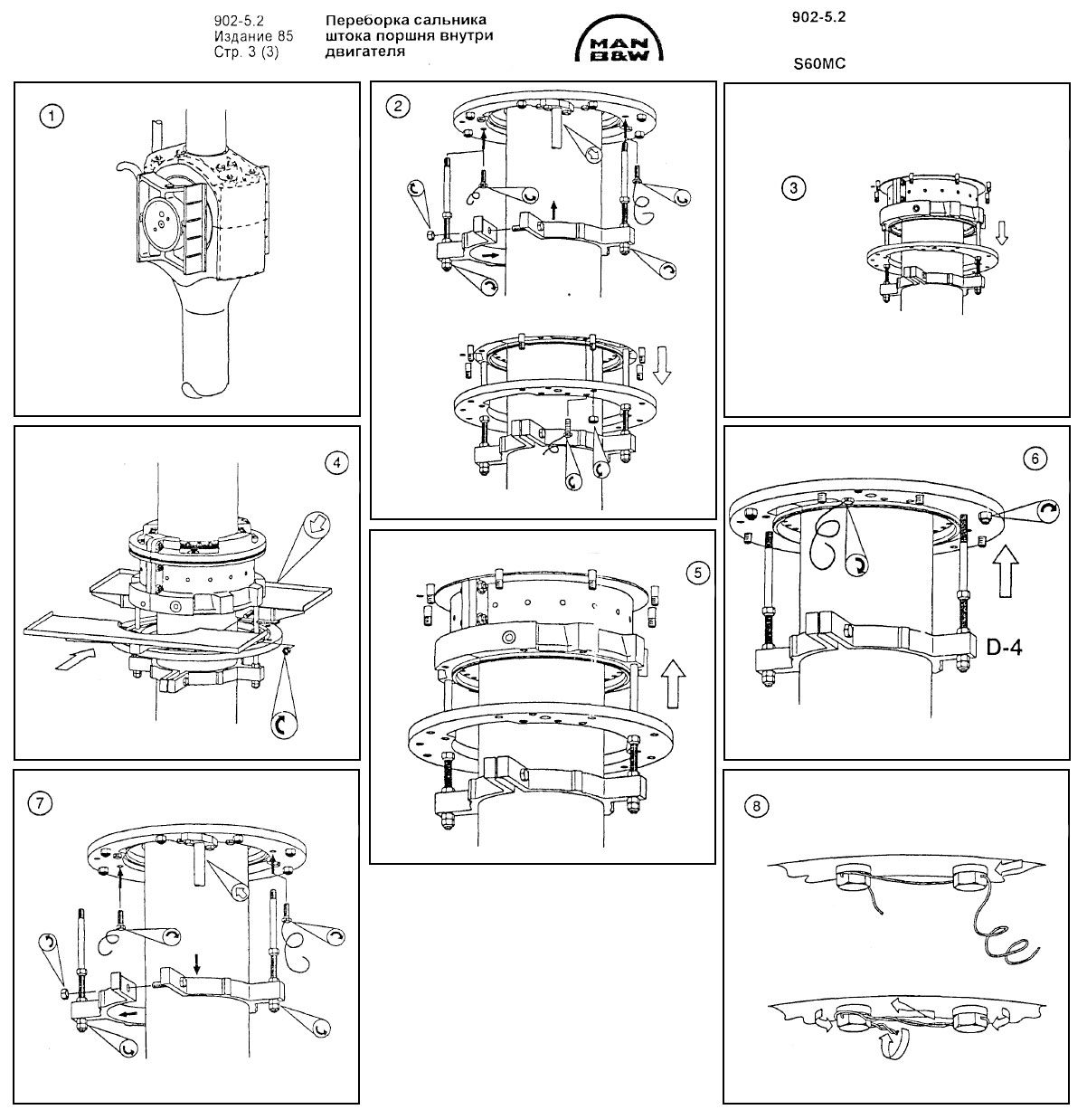 Переборка сальника штока поршня внутри двигателя