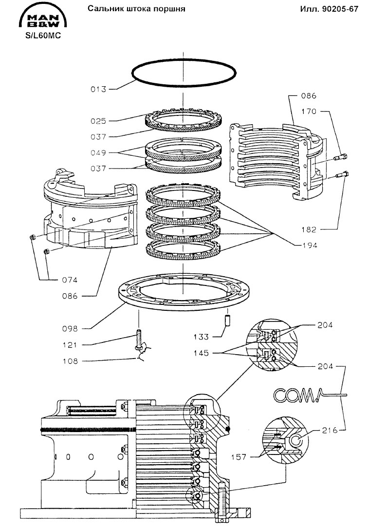 Сальник штока поршня