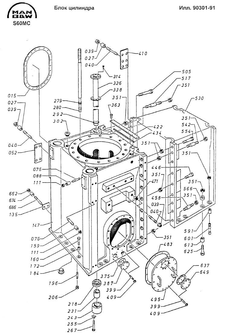Блок цилиндра S60MC