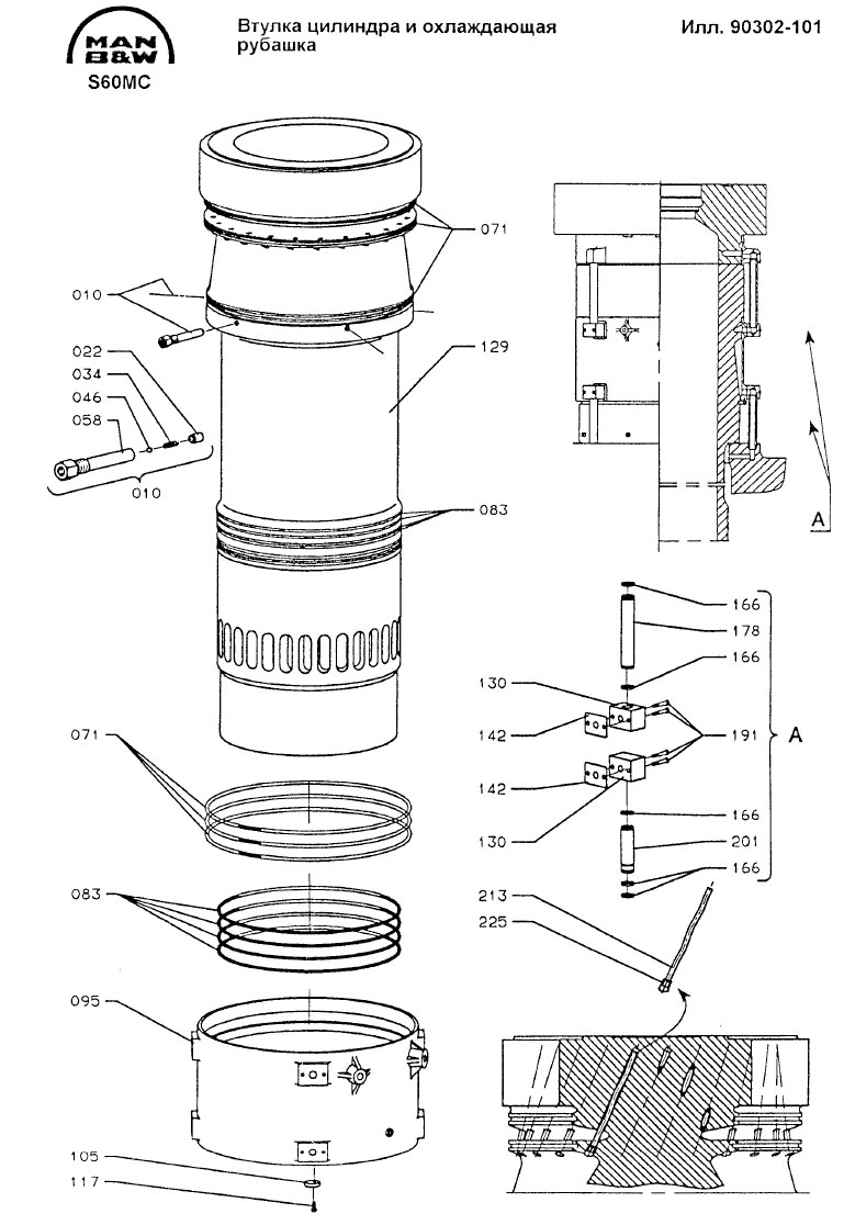 Втулка цилиндра S60MC