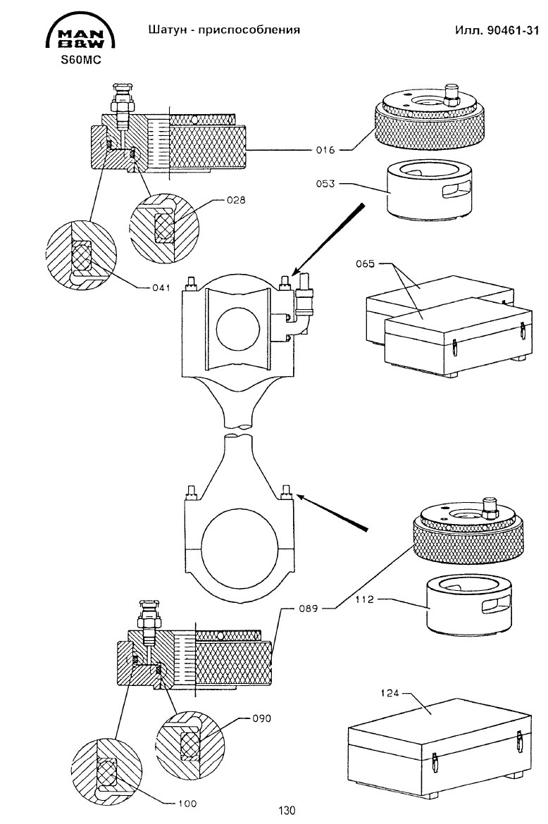 Шатун – приспособления S60MC