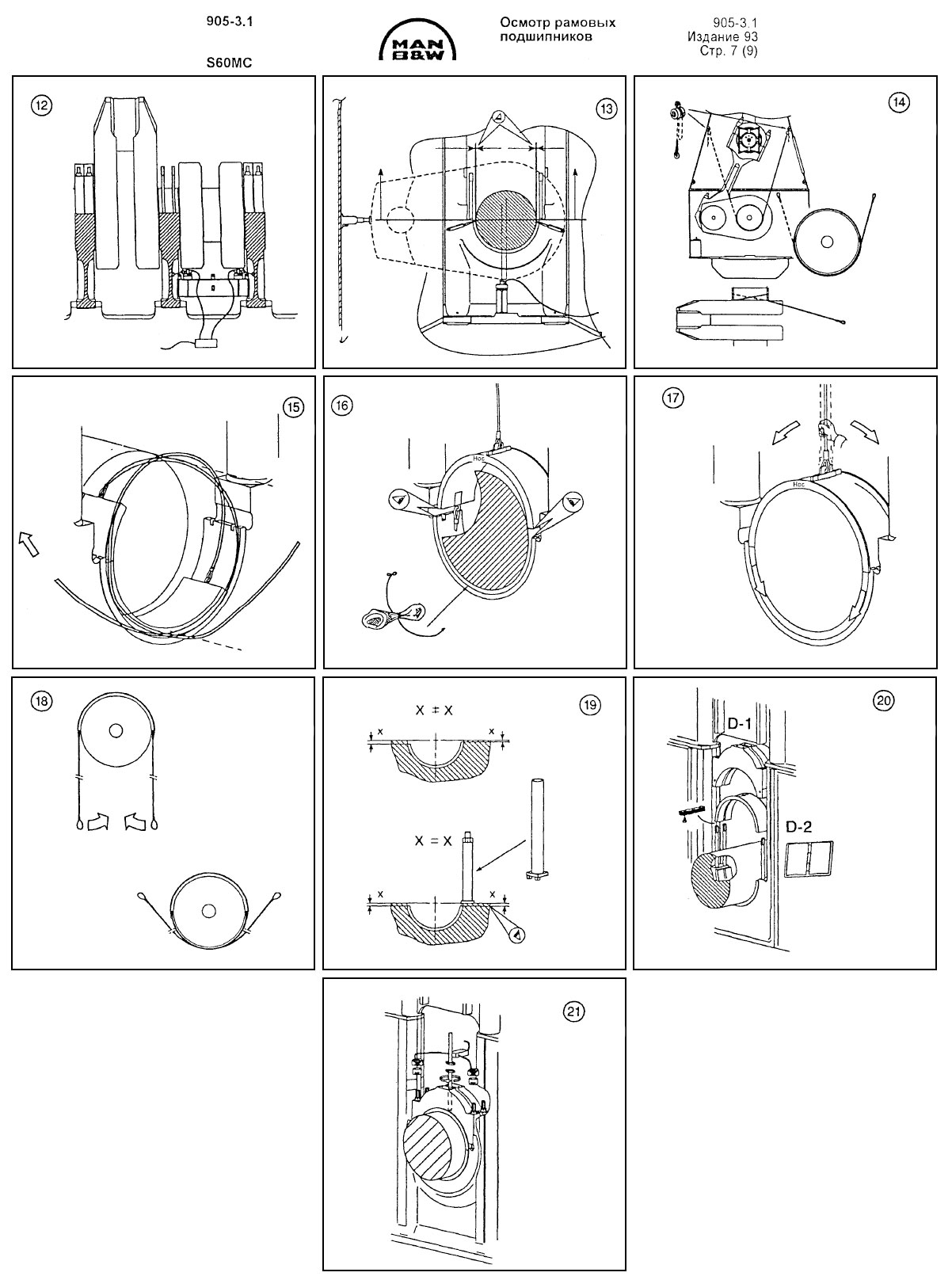 Осмотр рамовых подшипников