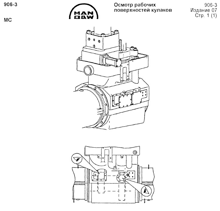 Осмотр рабочих поверхностей кулаков