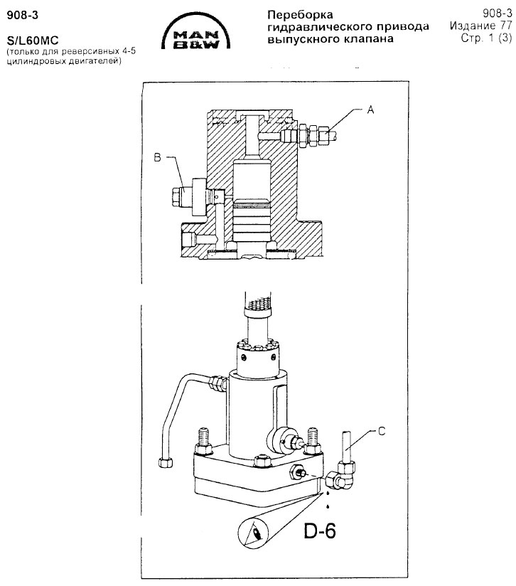 Переборка гидравлического привода выпускного клапана