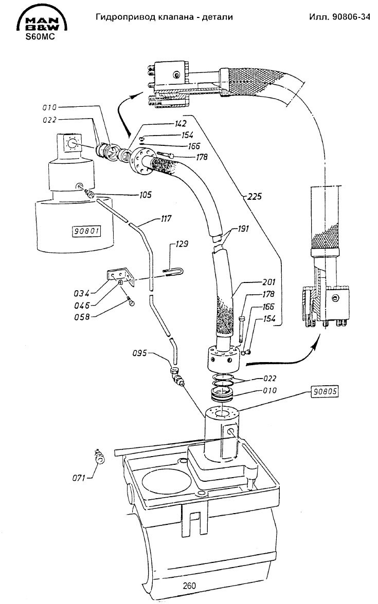 Гидропривод клапана - детали