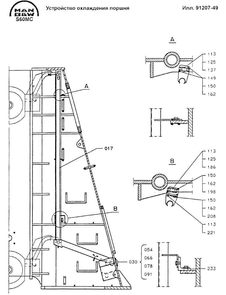 Устройство охлаждения поршня