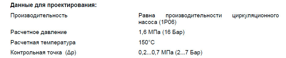 Данные для проектирования