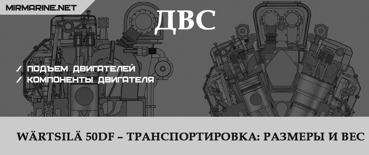 Wärtsilä 50DF – Транспортировка: размеры и вес