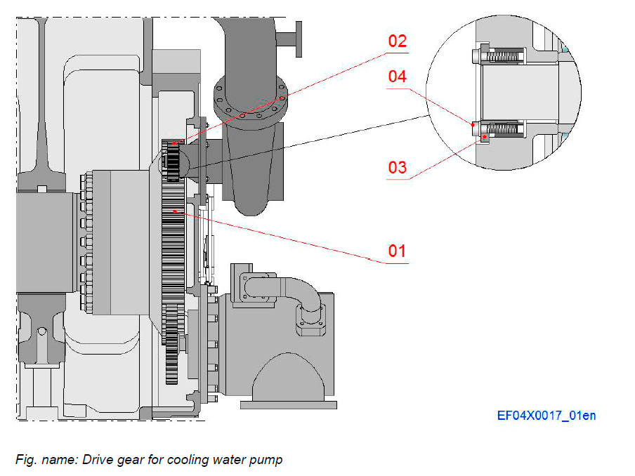 Drive gear for cooling water pump