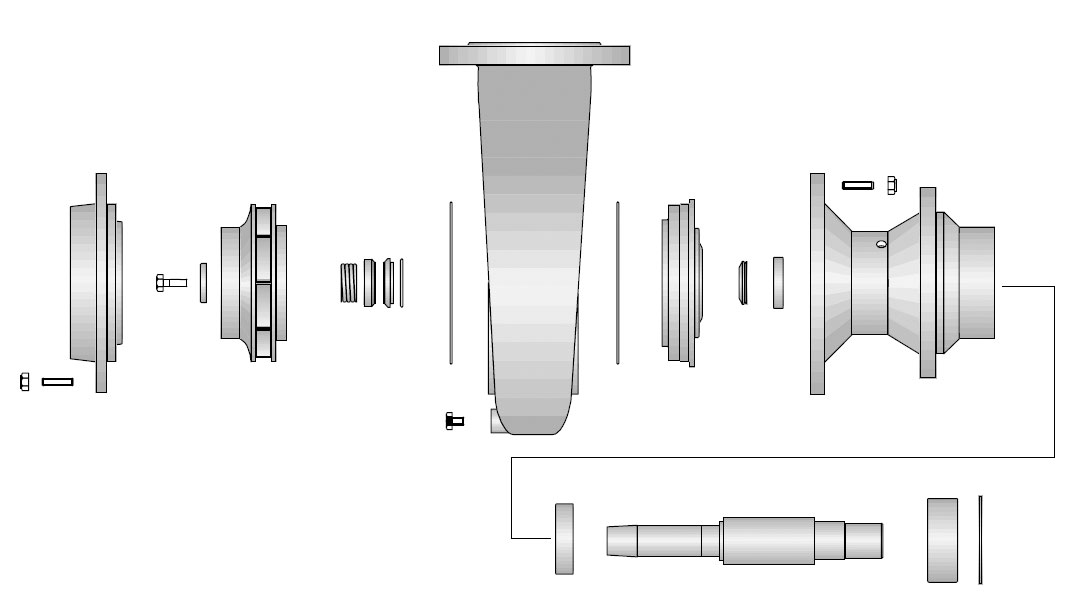 The built-on cooling water pumps