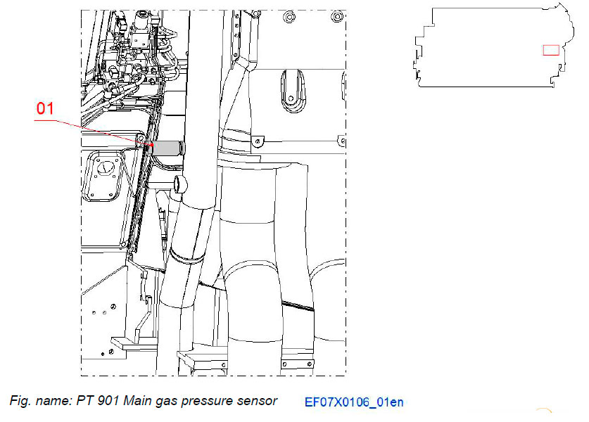 Main gas pressure sensor
