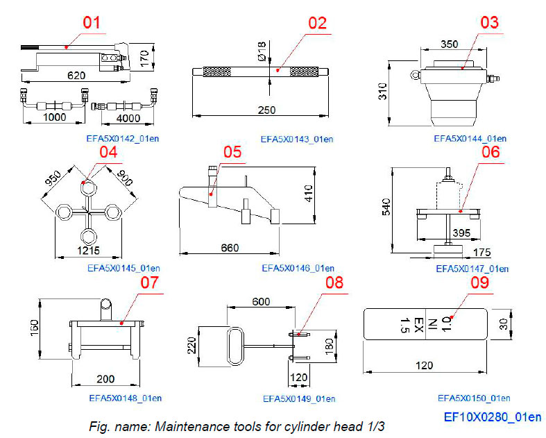 Maintenance tools for cylinder head 1/3