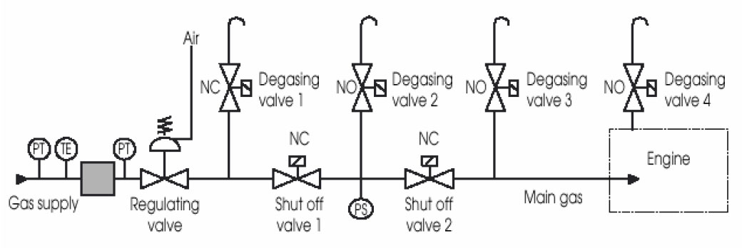 Gas feed system 50DF