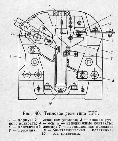 Тепловое реле типа ТРТ