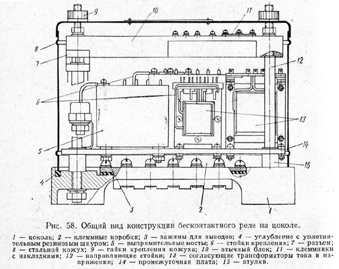 Общий вид конструкции бесконтактного реле на цоколе