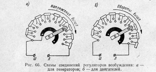 Схемы соединений регуляторов возбуждения