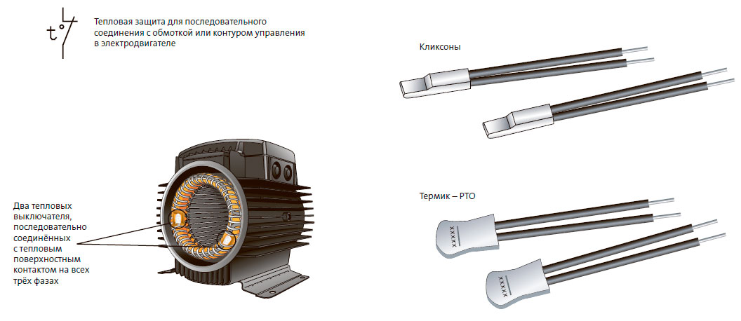 Тепловая защита, встраиваемая в обмотки