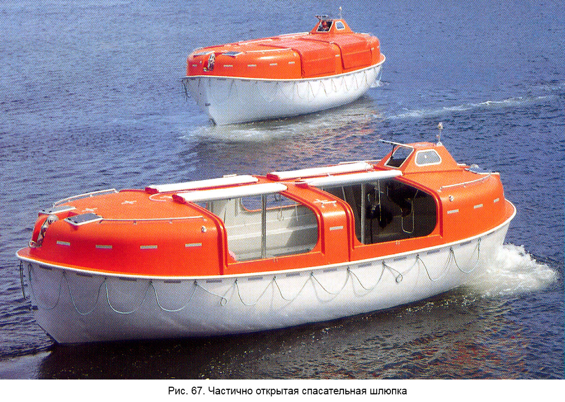 Частично открытая спасательная шлюпка