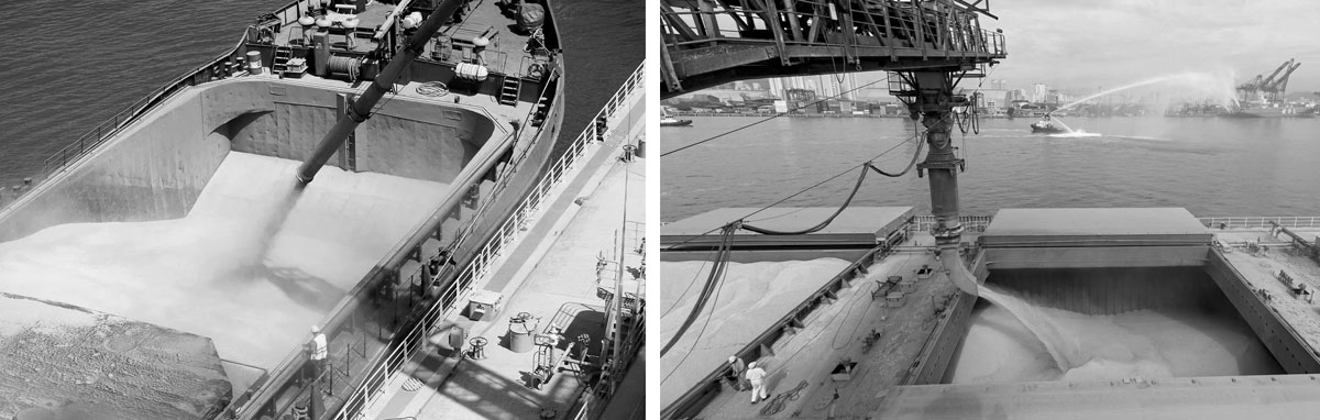 Погрузка зерна на судно