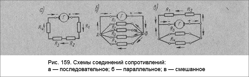 Схемы соединений сопротивлений