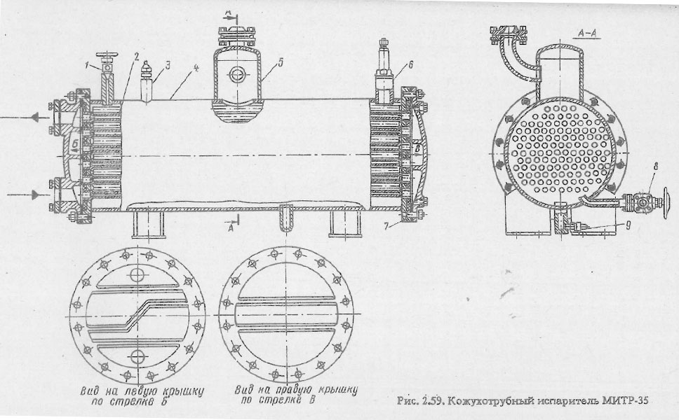 Кожухотрубный испаритель МИТР-35