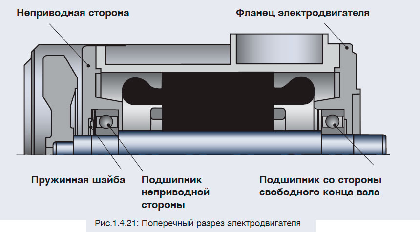 Поперечный разрез электродвигателя