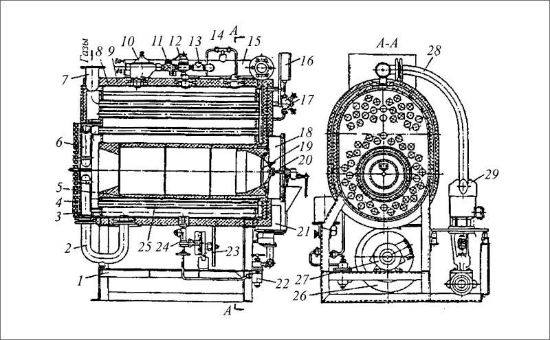 Автоматизированный горизонтальный водогрейный котельный агрегат типа КОАВ-200