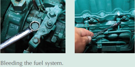 Bleeding the fuel system.
