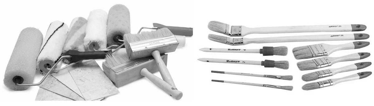 Инструменты, применяемые для окраски