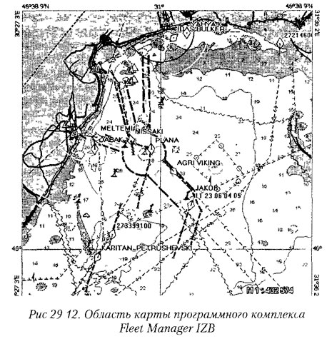 Область карты программного комплекса Fleet Manager IZB