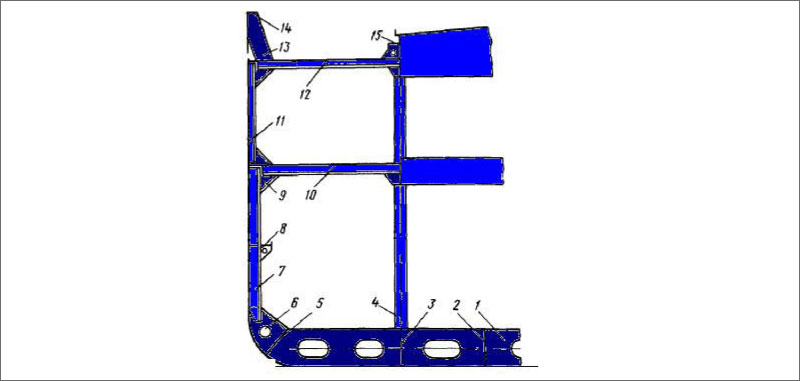 Мидель-шпангоут судна поперечной системы